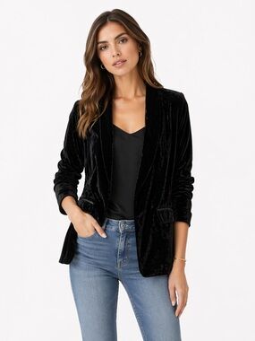 Ro & De Black Velvet Blazer